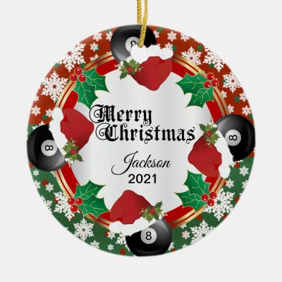 christmas billiards design ceramic ornament r4922e3061891419293903b5a4f0d590a x7s2y 8byvr 1000 - Billiard Gifts Store