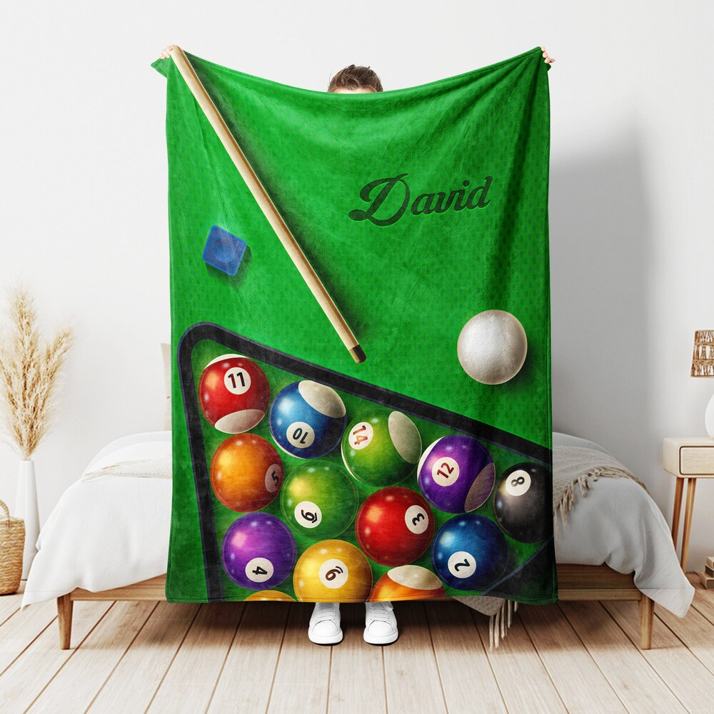 Personalized Billiard Fan Blanket